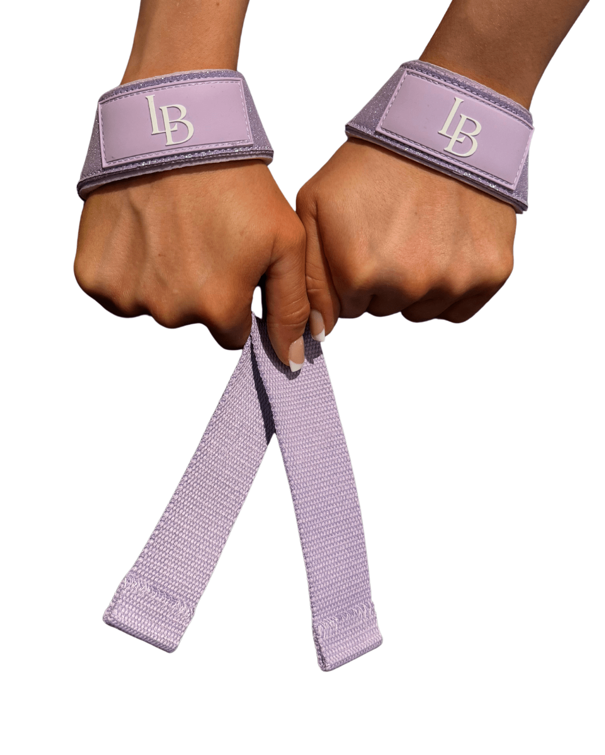 Lila weibliche Zughilfen Glitzer für Frauen mit Händen