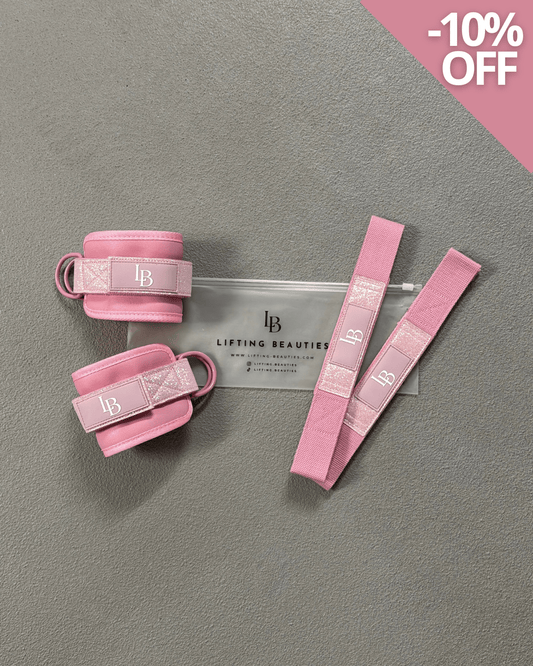 Baby Pink Lifting Bundle - LIFTING STRAPS + ANKLE STRAPS