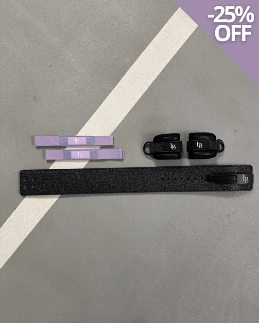 XL Purple Lifting Bundle - LIFTING STRAPS + ANKLE STRAPS + BELT