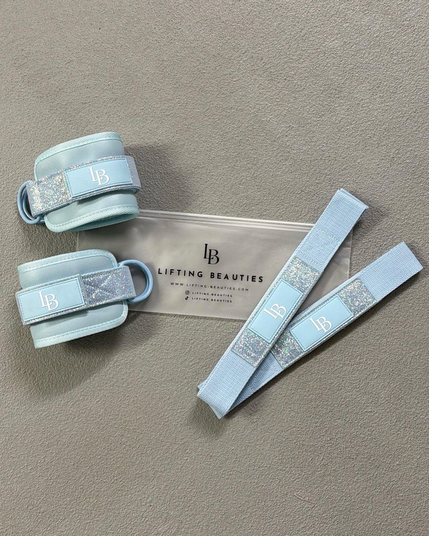 Baby Blue Lifting Bundle - LIFTING STRAPS + ANKLE STRAPS