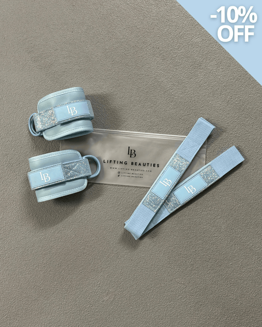 Baby Blue Lifting Bundle - LIFTING STRAPS + ANKLE STRAPS