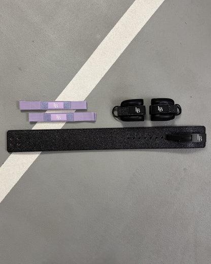 XL Purple Lifting Bundle - LIFTING STRAPS + ANKLE STRAPS + BELT